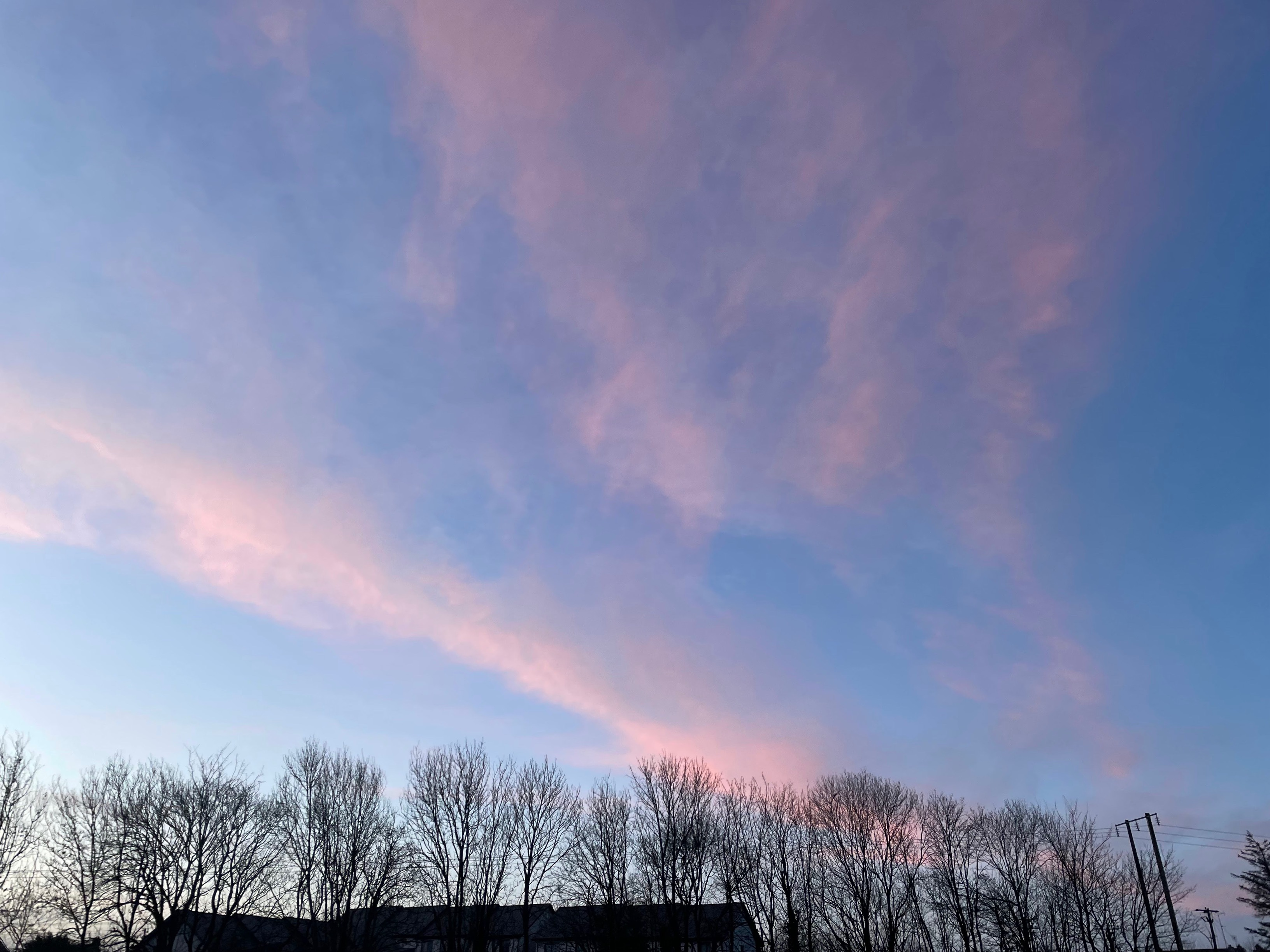 Blue Sky With Clouds And Trees